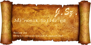 Jánosik Szilárd névjegykártya